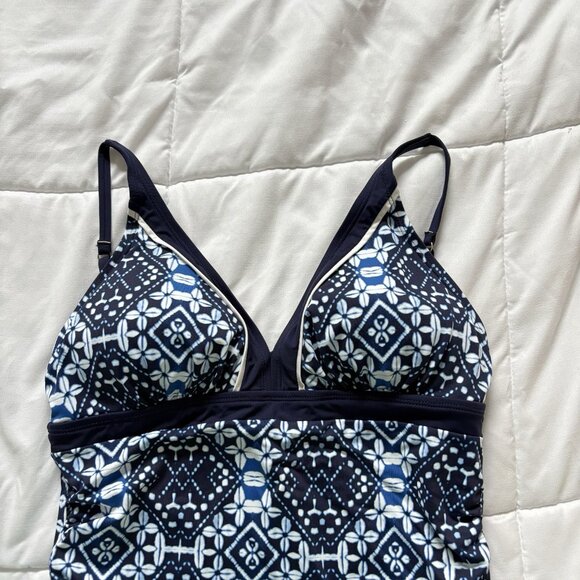 Tommy Bahama Womens Size Small Navy Tankini Blue White Summer Beach Bathing Suit - Picture 2 of 8